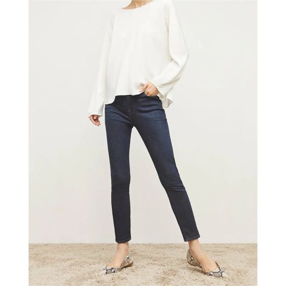 FRAME Le High Rise Skinny Jean Stretch Samira Dark Blue 27 - Picture 9 of 9